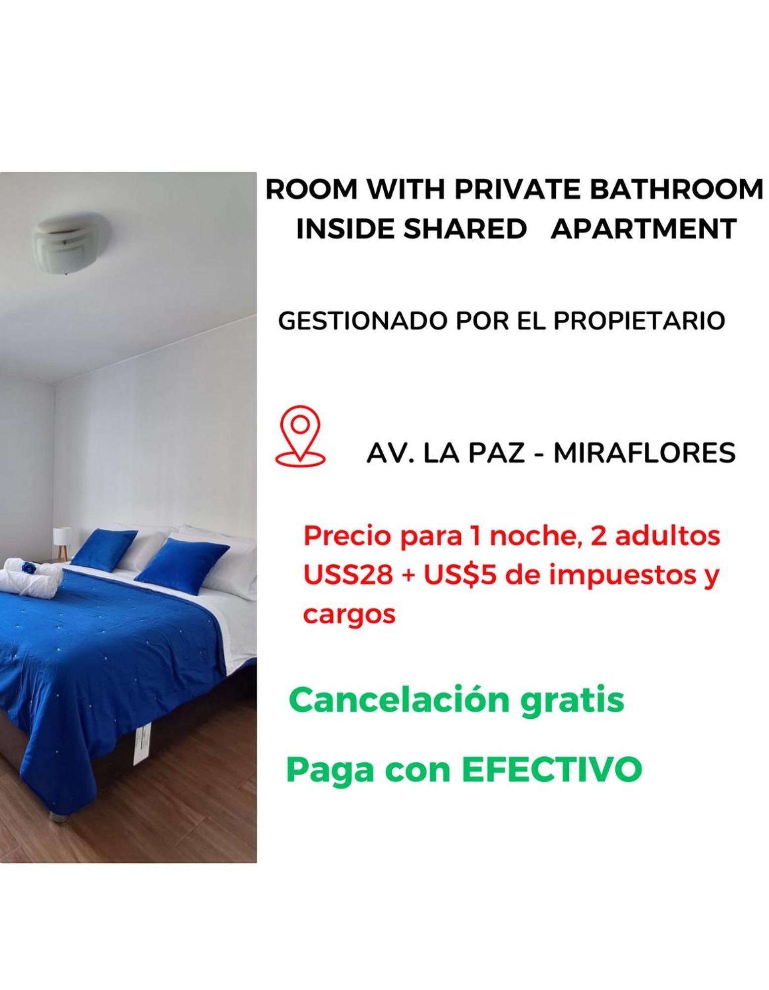Habitacion Bano Propio La Paz 1 Lima Exterior foto